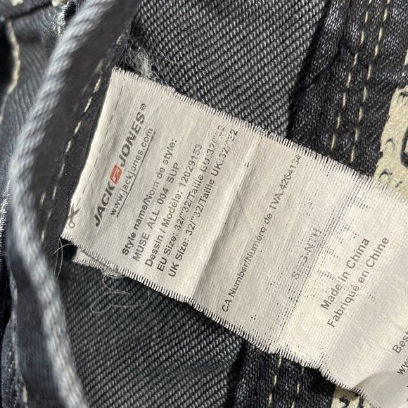 Jack & Jones Dark Wash Work Jeans | Size 32 | Carpenter Style | Distressed Cuffs - Picture 10 of 16